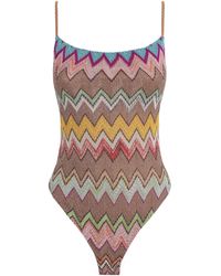 Missoni - Metallic-Thread Zigzag Swimsuit - Lyst