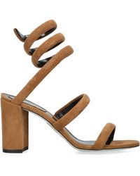 Rene Caovilla - Suede Cleo Heeled Sandals 80 - Lyst