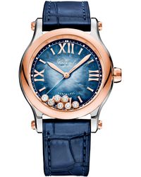 Chopard - Stainless Steel And Diamond Happy Sport Watch - Lyst