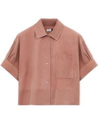 Loewe - X Paula's Ibiza Suede Logo Short-Sleeve Shirt - Lyst