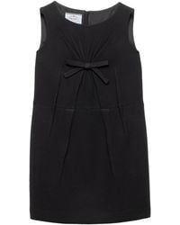 Prada - Wool Natté Sleeveless Mini Dress - Lyst