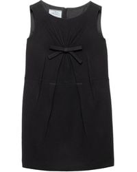 Prada - Wool Natté Sleeveless Mini Dress - Lyst