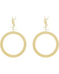 Saint Laurent - Cassandre Pendant Hoop Earrings - Lyst