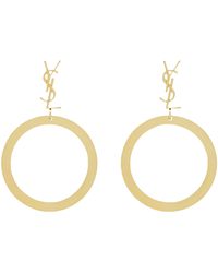 Saint Laurent - Cassandre Pendant Hoop Earrings - Lyst