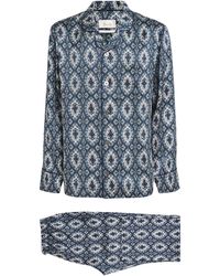Harrods - Silk Geometric Tile Print Pyjama Set - Lyst