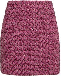 Alessandra Rich - Wool-Blend Tweed Embellished Mini Skirt - Lyst