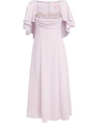 Sabina Bilenko - Crepe Embellished Birdie Midi Dress - Lyst