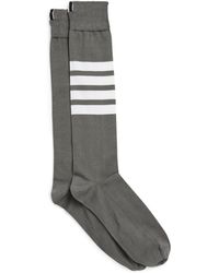 Thom Browne - Cotton-Blend 4-Bar Over-The-Calf Socks - Lyst