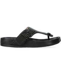 Loewe - Comfort Anagram-buckle Leather Sandals - Lyst