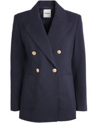 Sandro - Virgin Wool-Cotton Double-Breasted Slim Blazer - Lyst
