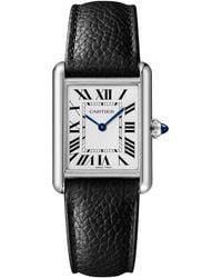 Cartier - Large Steel Tank Must Watch - Lyst