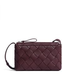 Bottega Veneta - Small Leather Diago Messenger Bag - Lyst