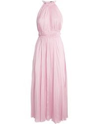 Maje - Satin Pleated Maxi Dress - Lyst