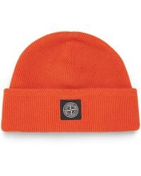 Stone Island - Cotton Compass Patch Beanie - Lyst