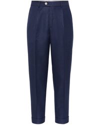 Brunello Cucinelli - Wool-linen-silk Tailored Trousers - Lyst