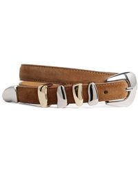 Claudie Pierlot - Suede Mixed-Metal Buckle Belt - Lyst