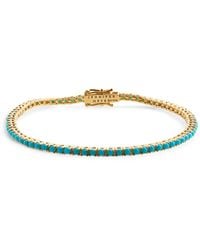 Jennifer Meyer - Yellow Gold And Turquoise 4-prong Tennis Bracelet - Lyst