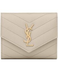 Saint Laurent - Small Monogram Matelassé Envelope Wallet - Lyst