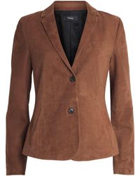 Theory - Suede Single-Breasted Blazer - Lyst