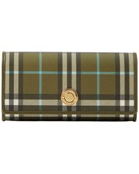 Burberry - Leather August Check Continental Wallet - Lyst