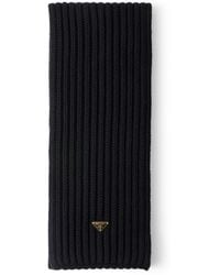 Prada - Virgin Wool Logo Scarf - Lyst