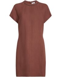 Brunello Cucinelli - Twill Monili-Detail Mini Dress - Lyst