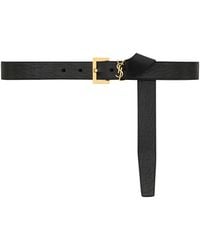 Saint Laurent - Leather Monogram Belt - Lyst