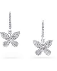Graff - White Gold And Diamond Butterfly Mini Drop Earrings - Lyst