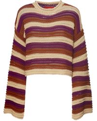La DoubleJ - Striped Cropped Sweater - Lyst