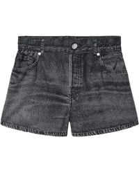 AllSaints - Denim Illusion Print Tyler Shorts - Lyst