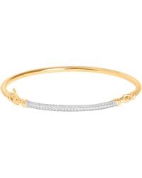 Astrid & Miyu - Plated Pavé Knot Bangle - Lyst