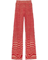 Burberry - Wool-blend Warped Houndstooth Trousers - Lyst