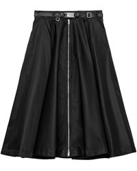 Prada - Re-Nylon Belted Zip-Front Midi Skirt - Lyst