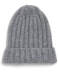 Johnstons of Elgin - Cashmere-Silk Ribbed Beanie - Lyst