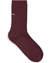 Balenciaga - Wool-Blend Logo Socks - Lyst