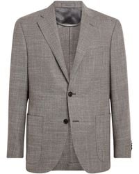 Corneliani - Virgin Wool-Silk Herringbone Blazer - Lyst