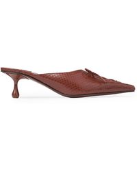 Jimmy Choo - Scarlett 50 Leather Snake-Print Mules - Lyst