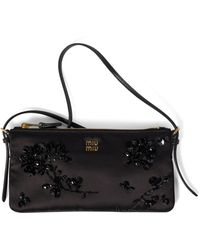 Miu Miu - Embroidered Silk Duchesse Mini Pouch - Lyst