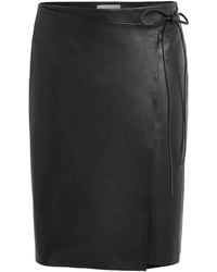 St. Agni - Leather Everyday Wrap Midi Skirt - Lyst