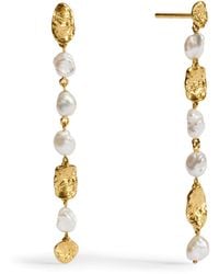 Monica Vinader - Vermeil And Pearl Capri Drop Earrings - Lyst