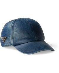 Prada - Denim Baseball Cap - Lyst