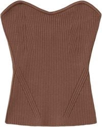 AllSaints - Knitted Cruz Strapless Top - Lyst