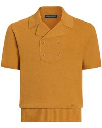 Dolce & Gabbana - Linen-Cotton Polo Shirt - Lyst