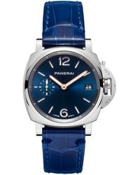Panerai - Stainless Steel And Alligator Leather Luminor Due Watch 38mm - Lyst