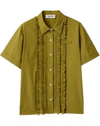 Miu Miu - Ruffled Short Sleeve Shirt - Lyst