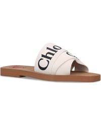 Chloé - Canvas Jacquard Woody Sandals - Lyst