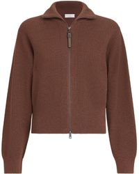 Brunello Cucinelli - Cashmere-Blend Zip-Up Cardigan - Lyst