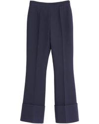 Valentino - Wool-Silk Flared Trousers - Lyst
