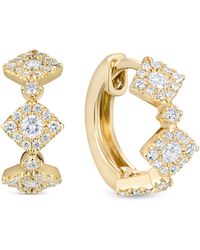 David Morris - And Diamond Triolette Square Hoop Earrings - Lyst