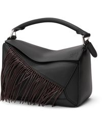 Loewe - Small Leather Puzzle Fringed Top-Handle Bag - Lyst